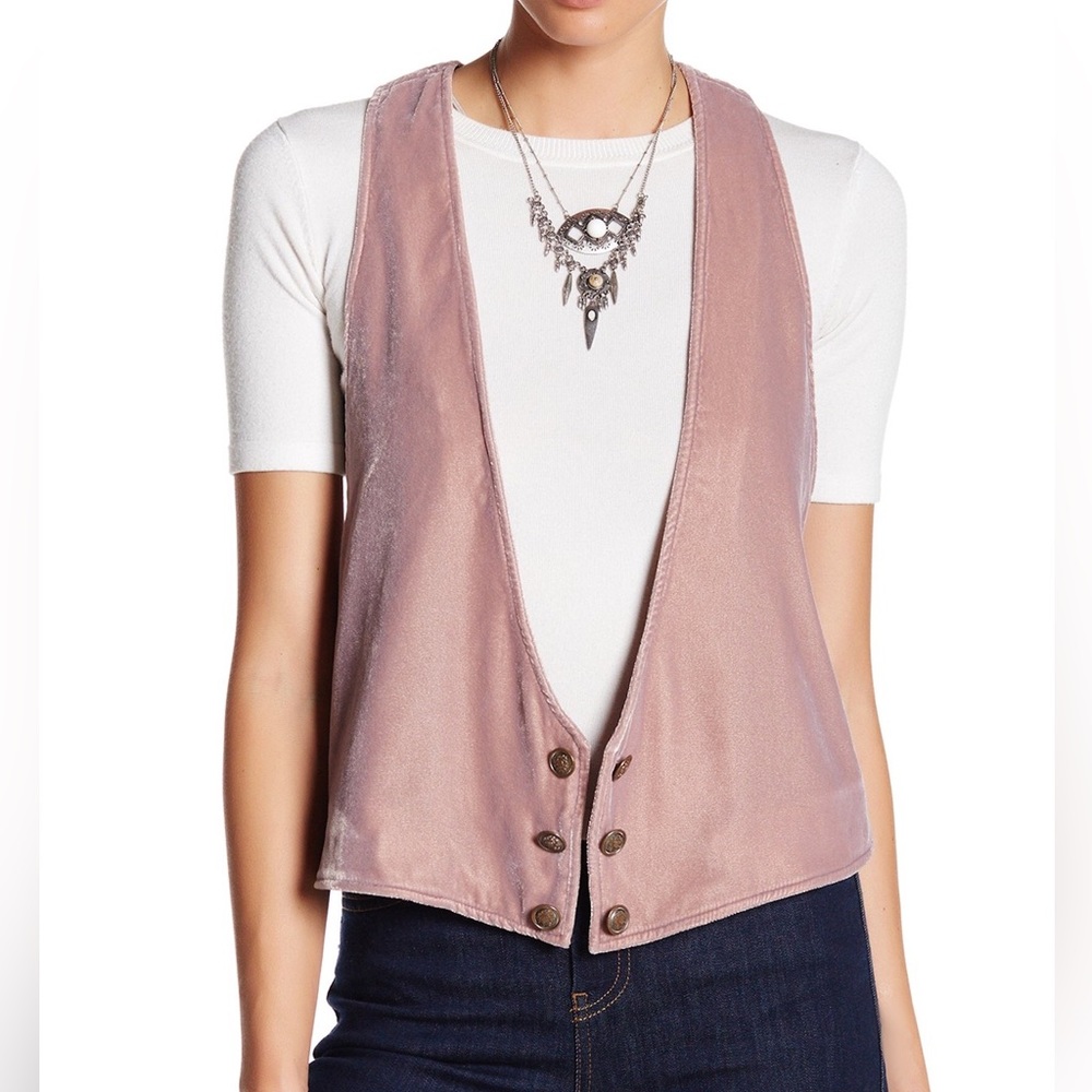 Free People Velvet Vibes Rose Vest